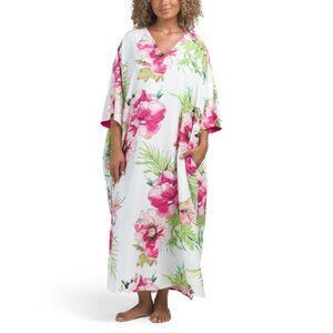 NATORI White Multi Sonomi Wedge Caftan